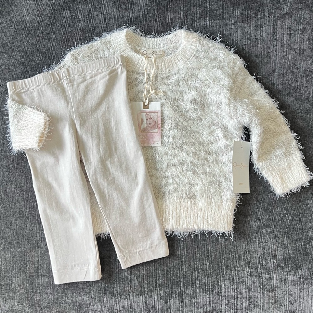 NWT Jessica Simpson Tan Zebra Sweater Set Size 12 Months